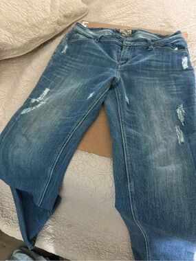 Earl Jeans Women's Blue Bootcut Distressed Denim